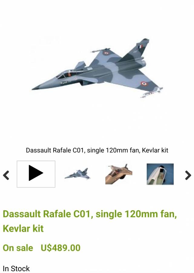 Dassault Rafale 120mm edf kevlar